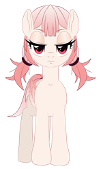 Size: 909x1539 | Tagged: safe, artist:tsudashie, oc, oc only, pegasus, pony, 2021 community collab, derpibooru community collaboration, pigtails, simple background, solo, transparent background, twintails