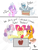 Size: 1986x2613 | Tagged: safe, artist:huffylime, apple bloom, diamond tiara, scootaloo, silver spoon, sweetie belle, earth pony, pegasus, pony, unicorn, g4, apple (company), box, chicken tenders, computer, crying, cutie mark crusaders, eyes closed, female, filly, food, happy, laptop computer, meat, milkshake, money, open mouth, ponies eating meat, scootachicken, stock market, tendies