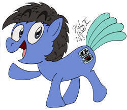 Size: 2040x1768 | Tagged: safe, artist:prestalnic, oc, oc only, earth pony, pony, earth pony oc, open mouth, signature, simple background, smiling, solo, transparent background, waving
