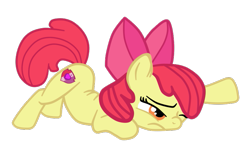 Size: 845x475 | Tagged: safe, artist:gmaplay, apple bloom, earth pony, pony, g4, apple bloom's bow, ass up, bow, cutie mark, face down ass up, hair bow, simple background, transparent background