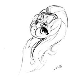 Size: 3000x3000 | Tagged: safe, artist:skitsroom, moondancer, pony, unicorn, g4, female, glasses, high res, looking at you, sketch, smiling, solo