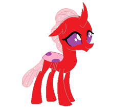 Size: 429x366 | Tagged: safe, artist:brightstar40k, oc, oc only, oc:ruby, changeling, changeling oc, female, not ocellus, recolor, simple background, solo, white background