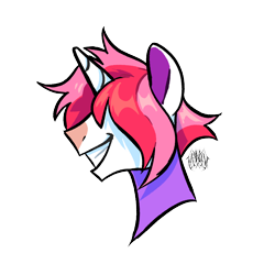 Size: 1500x1500 | Tagged: safe, artist:renhorse, oc, oc only, oc:figment, pony, bust, hair over eyes, male, portrait, simple background, solo, stallion, transparent background