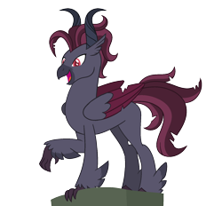 Size: 1500x1393 | Tagged: safe, artist:renhorse, oc, oc only, classical hippogriff, hippogriff, horns, male, simple background, solo, transparent background