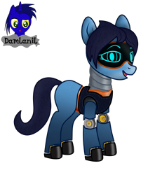 Size: 3840x4154 | Tagged: safe, artist:damlanil, oc, oc only, oc:fridge, pony, robot, robot pony, clothes, cute, female, looking at you, show accurate, solo, vector