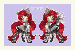 Size: 6000x4000 | Tagged: safe, artist:_spacemonkeyz_, oc, oc only, oc:babaru, cyborg, earth pony, pony, amputee, artificial wings, augmented, prosthetic limb, prosthetic wing, prosthetics, solo, torn ear, wings