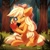 Size: 4000x4000 | Tagged: safe, artist:ask-colorsound, applejack, earth pony, pony, g4, :p, absurd resolution, apple, applejack's hat, blonde hair, chest fluff, cowboy hat, cute, ear fluff, eyelashes, female, food, grass, hat, jackabetes, leg fluff, looking at something, magnifying glass, mane, mare, one eye closed, outdoors, sitting, solo, tail, that pony sure does love apples, tongue out, tree