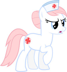 Size: 722x778 | Tagged: safe, artist:vector-brony, nurse redheart, earth pony, pony, g4, female, hat, mare, raised hoof, simple background, solo, transparent background, vector