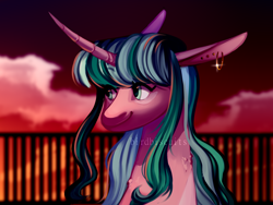 Size: 2000x1500 | Tagged: safe, artist:birdbiscuits, oc, oc only, oc:bright lights, pony, unicorn, ear piercing, earring, female, jewelry, mare, piercing, solo