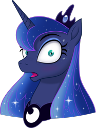 Size: 5000x6676 | Tagged: safe, artist:andypriceart, artist:negatif22, princess luna, alicorn, pony, g4, blushing, bust, female, mare, movie accurate, open mouth, shocked, shrunken pupils, simple background, solo, surprised, transparent background, vector, wide eyes