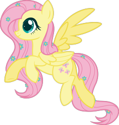 Size: 3835x4030 | Tagged: safe, artist:belka-sempai, fluttershy, pegasus, pony, g4, flower, flower in hair, flying, simple background, solo, transparent background, vector