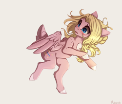 Size: 3072x2632 | Tagged: safe, artist:miokomata, oc, oc only, oc:mio, hybrid, pegasus, pony, blushing, female, freckles, high res, mare, shoulder freckles, simple background, solo, white background, wing freckles