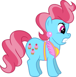Size: 4000x4060 | Tagged: safe, artist:jeatz-axl, cup cake, earth pony, pony, g4, absurd resolution, female, mare, shocked, simple background, solo, transparent background, vector