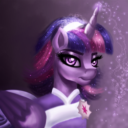 Size: 3169x3174 | Tagged: safe, artist:stormystica, twilight sparkle, alicorn, pony, g4, the last problem, clothes, coronation dress, dress, female, high res, looking at you, second coronation dress, solo, twilight sparkle (alicorn)