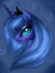 Size: 3120x4160 | Tagged: source needed, safe, artist:stormystica, princess luna, alicorn, pony, g4, bust, female, s1 luna, solo, wingding eyes