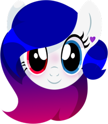 Size: 438x502 | Tagged: safe, artist:tired-horse-studios, oc, oc only, oc:sherbet swirl, pony, bust, cute, female, heterochromia, mare, ocbetes, portrait, simple background, solo, transparent background