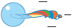 Size: 329x130 | Tagged: safe, artist:mega-poneo, rainbow dash, rarity, pegasus, pony, let's switch bodies, g4, alternate hairstyle, ball, body swap, crossover, female, mare, meme, motion lines, rainball, rariball, rolling, solo, spin dash, spread wings, wings