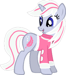 Size: 411x468 | Tagged: safe, artist:bronybase, artist:pegasski, oc, oc only, pony, unicorn, g4, base used, clothes, eyelashes, female, horn, looking back, mare, open mouth, simple background, solo, transparent background, unicorn oc