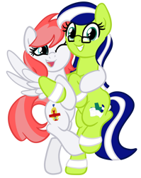 Size: 1536x1928 | Tagged: safe, artist:sjart117, oc, oc only, oc:miles bright, oc:pillowsoft, earth pony, pegasus, pony, 2021 community collab, derpibooru community collaboration, duo, female, glasses, mare, simple background, transparent background