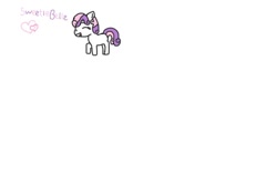 Size: 900x589 | Tagged: safe, artist:snowy-070, sweetie belle, pony, unicorn, g4, cute, diasweetes, eyes closed, female, filly, heart, lowres, raised hoof, simple background, smiling, white background