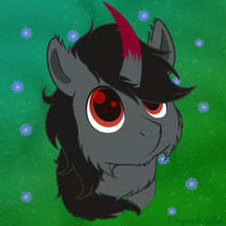 Size: 900x900 | Tagged: safe, artist:enigmadoodles, king sombra, pony, unicorn, g4, bust, cute, fluffy, male, solo, sombradorable