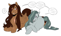Size: 2034x1220 | Tagged: safe, artist:celeriven, marble pie, oc, pegasus, pony, g4, lying down, prone, scar, simple background, transparent background
