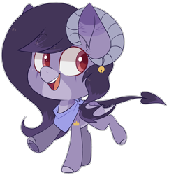 Size: 2396x2476 | Tagged: safe, artist:jetjetj, part of a set, oc, oc only, oc:ayakashi, bat pony, pony, augmented tail, chibi, commission, female, high res, horns, mare, simple background, solo, transparent background, ych result