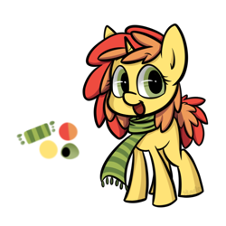 Size: 894x894 | Tagged: safe, artist:midnightpremiere, oc, oc only, oc:autumn fall, pony, unicorn, adoptable, clothes, reference sheet, scarf, simple background, solo, striped scarf, transparent background