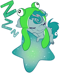 Size: 1165x1419 | Tagged: safe, artist:breloomsgarden, oc, oc only, oc:serendipity, pony, frog hat, simple background, solo, transparent background