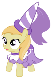 Size: 1356x2036 | Tagged: safe, artist:the-wet-onion, noi, earth pony, pony, g4, luna eclipsed, .ai available, .svg available, clothes, costume, female, filly, gasp, halloween, halloween costume, hat, nightmare night, nightmare night costume, noigasp, princess, princess noi, princess noistool, simple background, solo, transparent background, vector