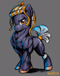 Size: 1920x2442 | Tagged: safe, artist:blazingstred, oc, oc only, oc:beatrice, earth pony, pony, bow, bracelet, earth pony oc, female, hair bow, jewelry, mare, muscles, muscular female, posing for photo, showing off, solo