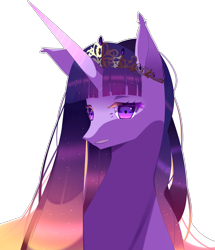 Size: 1630x1891 | Tagged: safe, artist:clefficia, twilight sparkle, pony, g4, bust, crown, jewelry, portrait, regalia, simple background, solo, transparent background