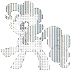 Size: 905x882 | Tagged: artist needed, safe, pinkie pie, earth pony, pony, g4, ascii art, simple background, solo, transparent background