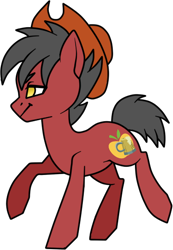 Size: 382x553 | Tagged: safe, artist:blues-edits, oc, oc only, oc:apple cider, earth pony, pony, colt, hat, male, simple background, solo, transparent background