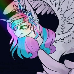 Size: 776x776 | Tagged: safe, artist:laurawithacat, princess flurry heart, alicorn, pony, g4, eyelashes, female, jewelry, makeup, mare, older, older flurry heart, solo, tiara