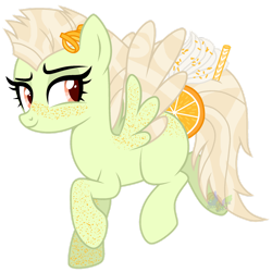 Size: 1280x1281 | Tagged: safe, artist:blues-edits, artist:mint-light, oc, oc only, oc:honeydew, original species, pony, base used, closed species, cocktail colt, female, mare, simple background, solo, transparent background, two toned wings, wings