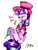 Size: 774x1032 | Tagged: safe, artist:liaaqila, snowfall frost, starlight glimmer, pony, unicorn, a hearth's warming tail, g4, my little pony: friendship is magic, clothes, commission, eyes closed, female, hoof tickling, laughing, mare, simple background, smiling, solo, spats, tickling, traditional art, underhoof, white background