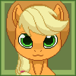 Size: 300x300 | Tagged: safe, artist:imreer, applejack, earth pony, pony, g4, abstract background, animated, bust, commission, cute, eyes closed, female, gif, hat, jackabetes, mare, pixel art, sneezing, solo, ych result