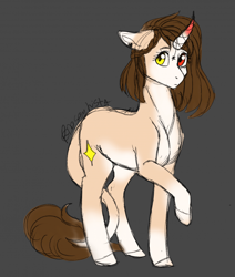 Size: 700x827 | Tagged: safe, artist:rcdesenhista, oc, oc:auora, kirin, curved horn, horn, kirin hybrid, kirin oc, shy, sketch, solo