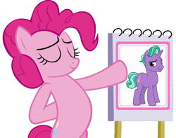 Size: 862x679 | Tagged: safe, edit, firelight, pinkie pie, earth pony, pony, unicorn, g4, bipedal, eyes closed, female, male, mare, simple background, stallion, vector, white background