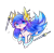 Size: 2364x2315 | Tagged: safe, artist:crackerjackvn, earth pony, pony, blue hair, crossover, cute, female, high res, irelia, league of legends, ponified, simple background, solo, sword, transparent background, weapon