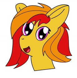 Size: 1024x1032 | Tagged: safe, artist:cocacola1012, oc, oc only, oc:sunrise flair, pegasus, pony, bust, female, heart eyes, open mouth, portrait, simple background, solo, white background, wingding eyes