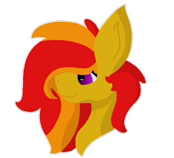 Size: 2200x2000 | Tagged: safe, artist:lamb-shack, oc, oc only, oc:sunrise flair, pegasus, pony, big ears, bust, female, high res, portrait, simple background, solo, transparent background