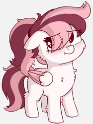Size: 982x1316 | Tagged: safe, artist:heretichesh, oc, oc only, oc:toricelli, pegasus, pony, blushing, female, filly, fluffy, shy, solo