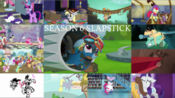 Size: 1954x1100 | Tagged: safe, edit, edited screencap, editor:quoterific, screencap, apple bloom, applejack, beaude mane, big macintosh, blue october, blueberry muffin, caramel, carrot top, cherry spices, crackle pop, crimson skate, daisy, derpy hooves, diamond tiara, doctor whooves, flower wishes, golden harvest, lily, lily valley, luckette, lucky breaks, pinkie pie, princess flurry heart, quibble pants, rainbow dash, rainbowshine, randolph, rarity, roseluck, shining armor, snips, snips' dad, spike, strawberry ice, sugar stix, sunshower raindrops, tender brush, time turner, tornado bolt, twilight sparkle, twinkleshine, winter lotus, zephyr breeze, alicorn, pony, unicorn, applejack's "day" off, dungeons and discords, flutter brutter, g4, gauntlet of fire, newbie dash, no second prances, on your marks, season 6, stranger than fan fiction, the cart before the ponies, the crystalling, the gift of the maud pie, the saddle row review, to where and back again, bone, book, bookshelf, clothes, electrocution, faceplant, garbuncle, race swap, rainbow trash, rope bridge, sir mcbiggen, skeleton, slapstick, trash can, twilight sparkle (alicorn), unicorn big mac, uniform, wonderbolts uniform