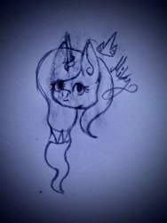 Size: 3000x4000 | Tagged: safe, artist:thecommandermiky, oc, pony, unicorn, head, paper, photo, solo, traditional art