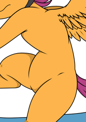 Size: 1274x1794 | Tagged: safe, artist:bork88, artist:joey darkmeat, edit, vector edit, scootaloo, pegasus, pony, g4, belly, blank flank, cropped, pictures of bellies, simple background, solo, transparent background