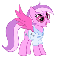 Size: 1000x1019 | Tagged: safe, artist:maomao27, oc, oc only, oc:colorful heart sky heal, pegasus, pony, 2021 community collab, derpibooru community collaboration, clothes, female, glasses, pegasus oc, simple background, smiling, solo, standing, transparent background, wings