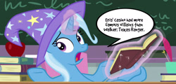 Size: 1400x674 | Tagged: safe, trixie, pony, unicorn, a horse shoe-in, g4, chuck norris, implied eris