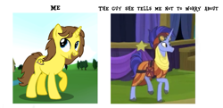 Size: 959x463 | Tagged: safe, artist:grapefruitface1, edit, edited screencap, editor:grapefruitface, screencap, hoo'far, oc, oc:grapefruit face, pony, g4, road to friendship, implied grapexie, implied trixie, meme, show accurate, you vs. the guy she told you not to worry about